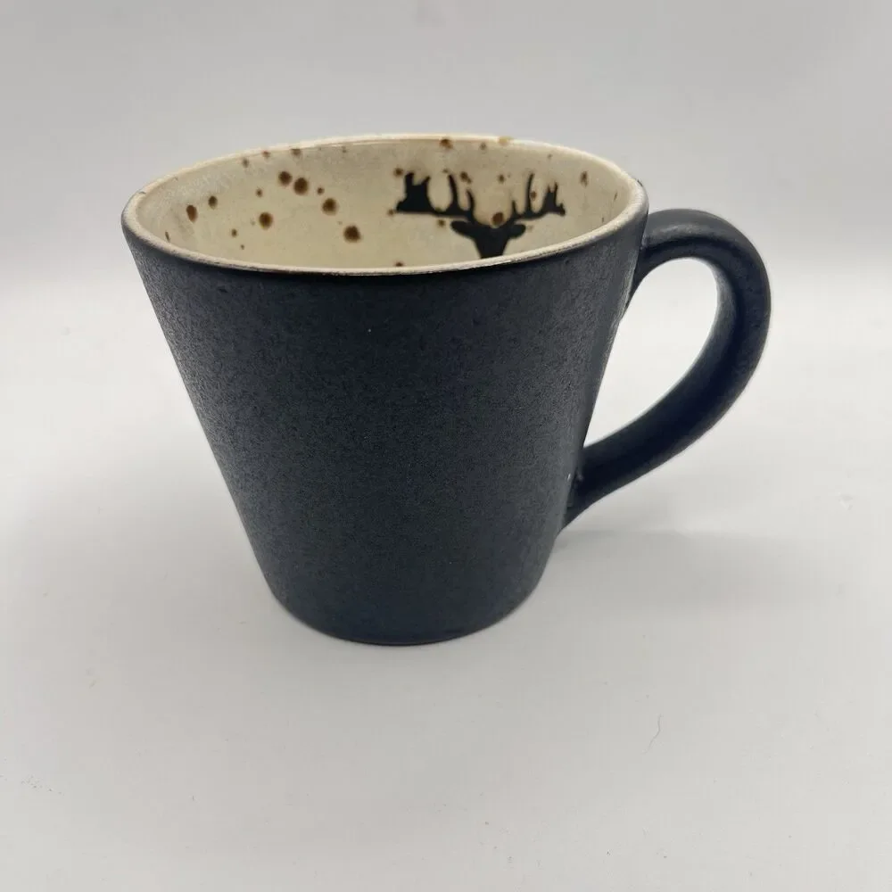 Pottery Barn Rustic Reindeer Terracotta Mug
